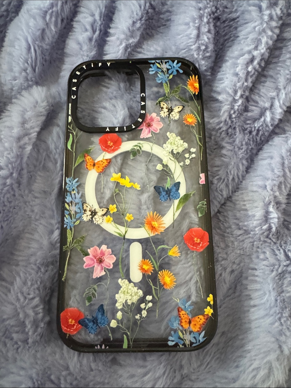 Casetify Black Floral & Butterfly MagSafe-Compatible Phone Case